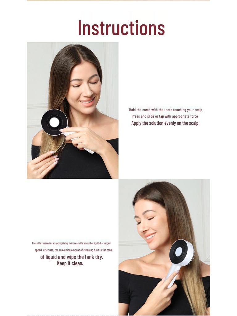 Electric EMS Microcurrent Comb with Red and Blue Light for Cross-border Massage and Liquid Application