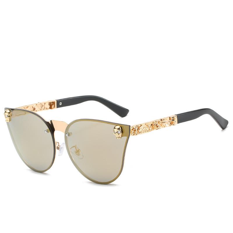 New Gothic Sunglasses Metal Personalized Carved Leg Sunglasses Male Female Same Style Skull Head Sunglasses