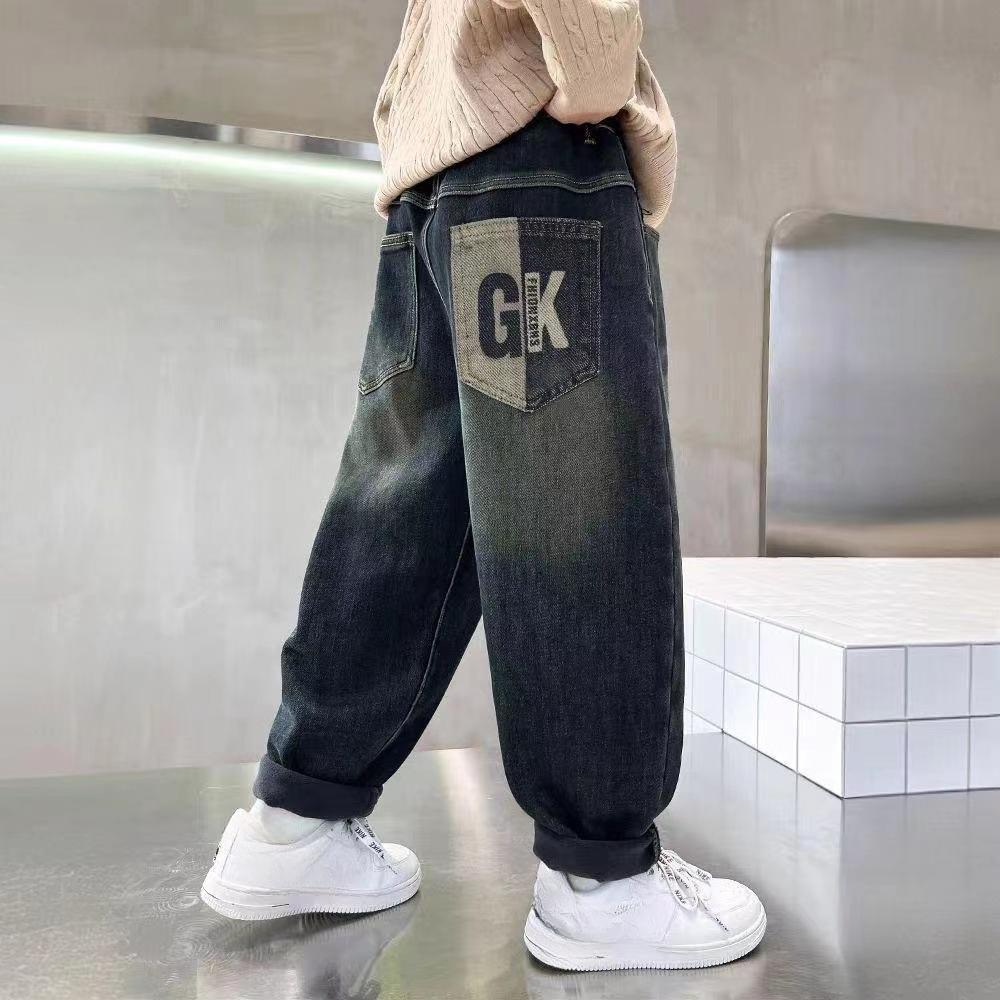 Boys' Pants Retro Children's Jeans Casual Trendy and Loose Pants