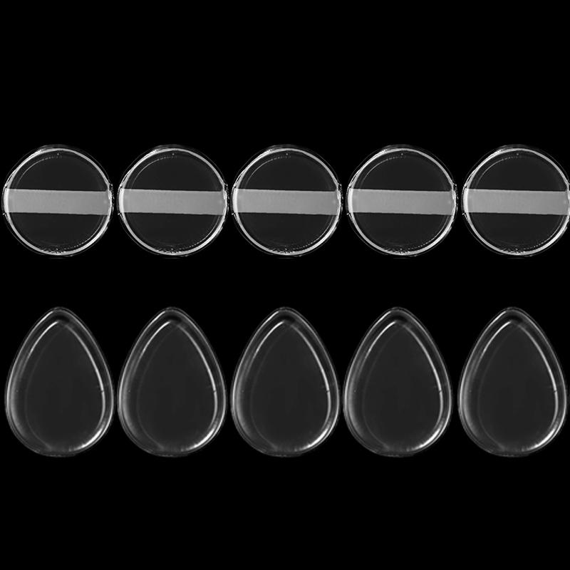 1/20 st sminkpuderpuff silikon non-stick mjuk transparent rund droppformad kosmetisk kraftsvamppuff smidig blandning