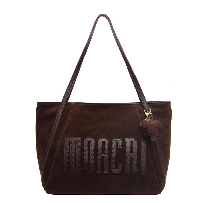 Maillard retro suede bag women's spring and summer fashion high-end tote bag large capacity commuter shoulder bag