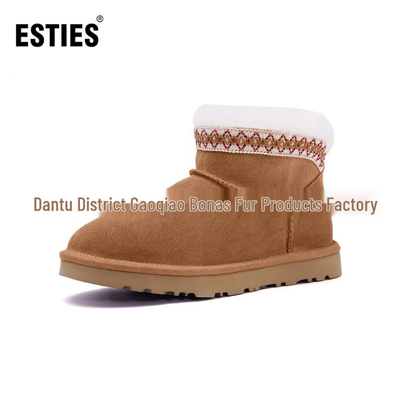 Autumn & Winter Ethnic Embroidered Ankle Boots - Height-Boosting, Thick-Soled, Tasselled Classic Snow Boots for Women