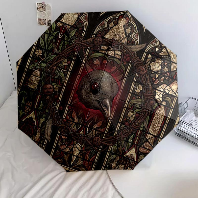 

1 PC Automatic Folding Umbrella - Cartoon Pattern, Portable & Foldable Design with 10 Ribs, Christmas Birthday Gifts