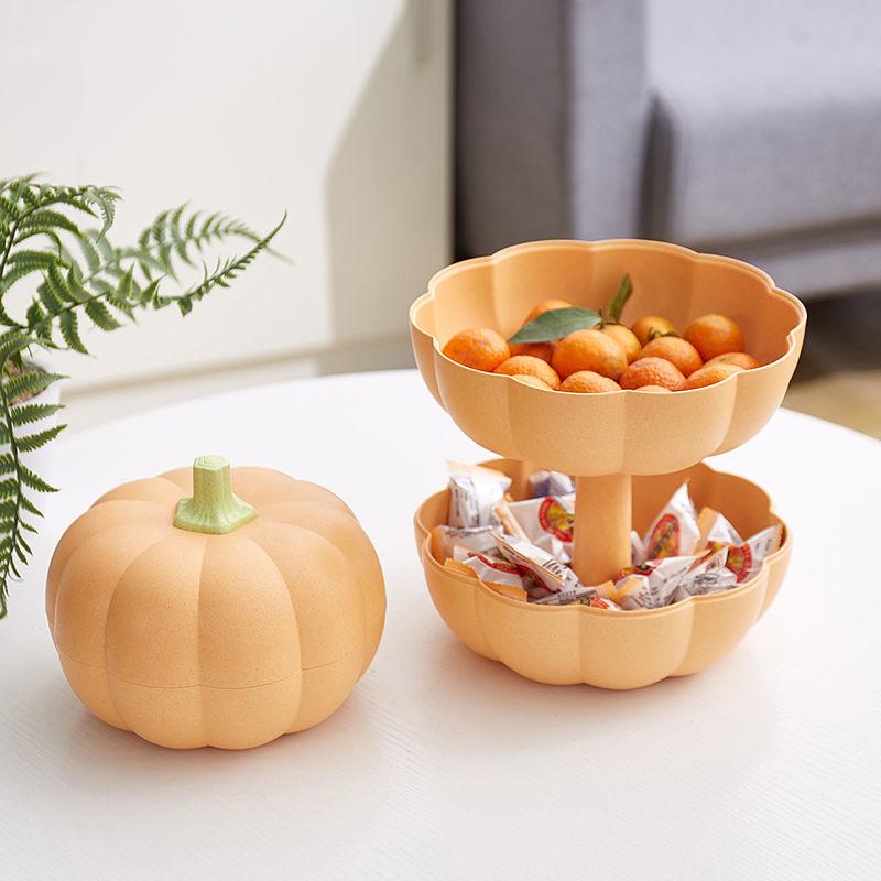 Pumpkin Creative Simple Modern Home Living Room Coffee Table Net Red Large Capacity Candy Box Multi-layer Melon Seed Tray