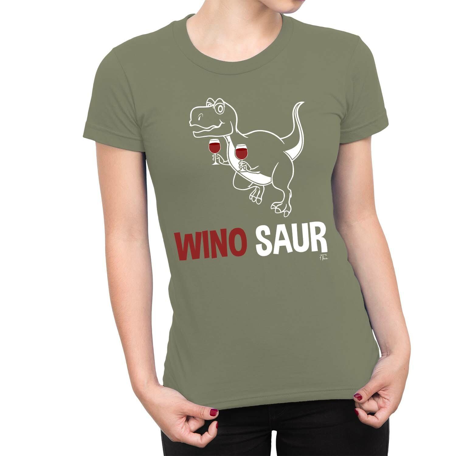 1Tee Womens Winosaur Dinosaur T-Shirt M