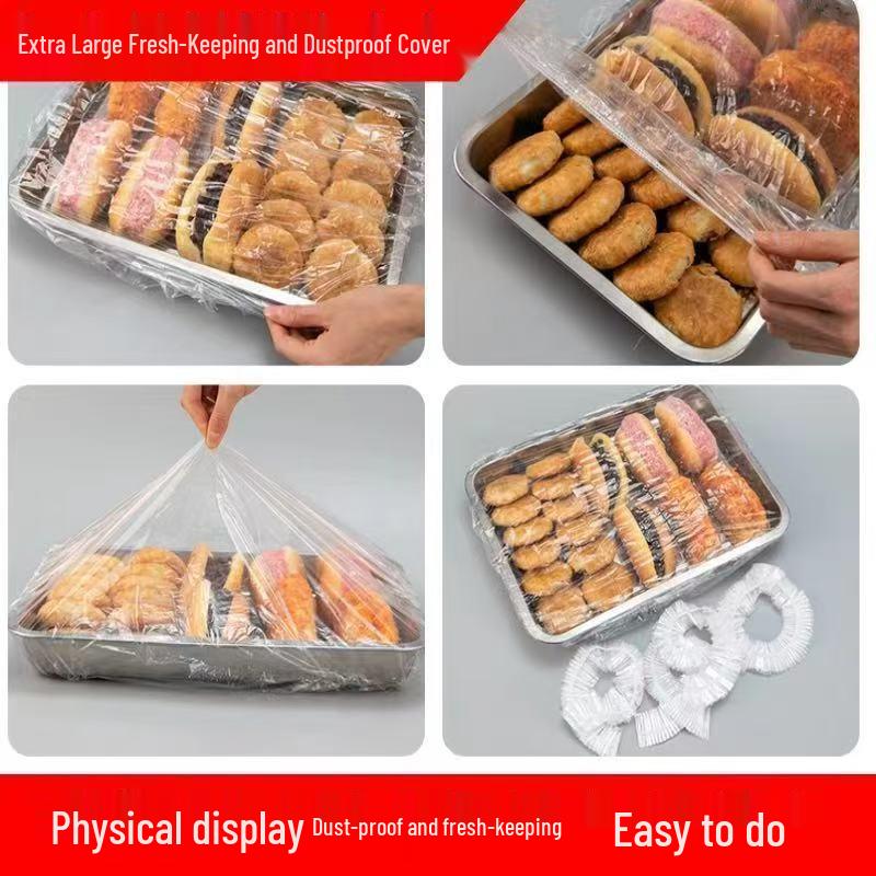 Large Transparent Fresh-Keeping Cling Film Set for Trays, Bowls, and Baking Pans