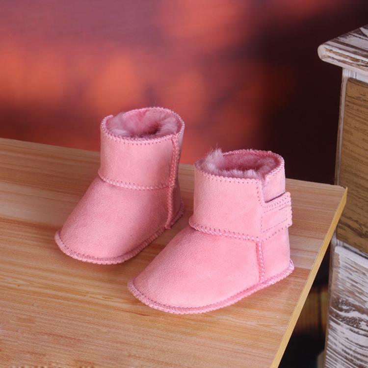 Soft Sole Sheepskin Fur Baby Shoes, Warm Cotton for Boys & Girls, 0-12 Months, Pre-Walker Winter Footwear