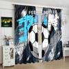 Football-patterned Printed Curtains   Christmas Decorations   Bedroom and Living Room   Home Decoration   Room Decoration
