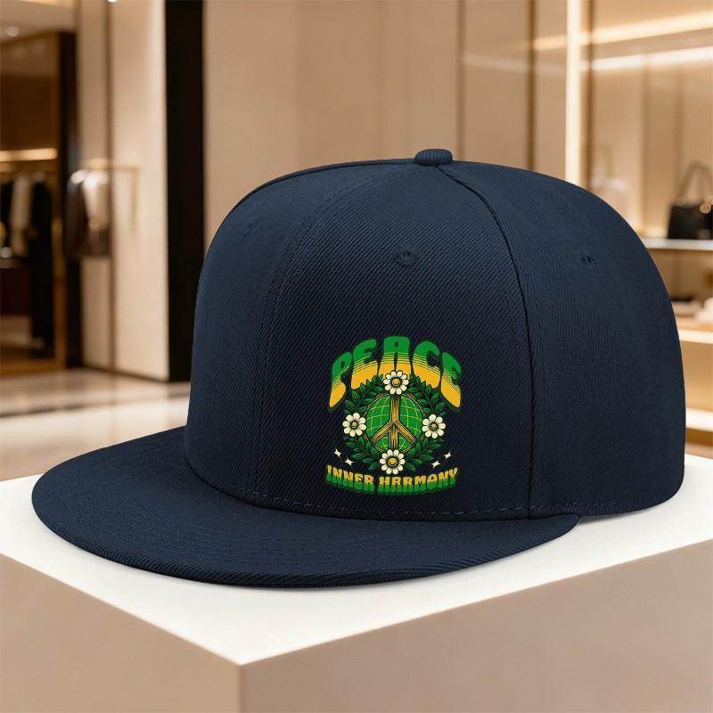 Peace Inner Harmony Graphic Snapback Cap Polyester Casual Adult Unisex Adjustable Hat One Size