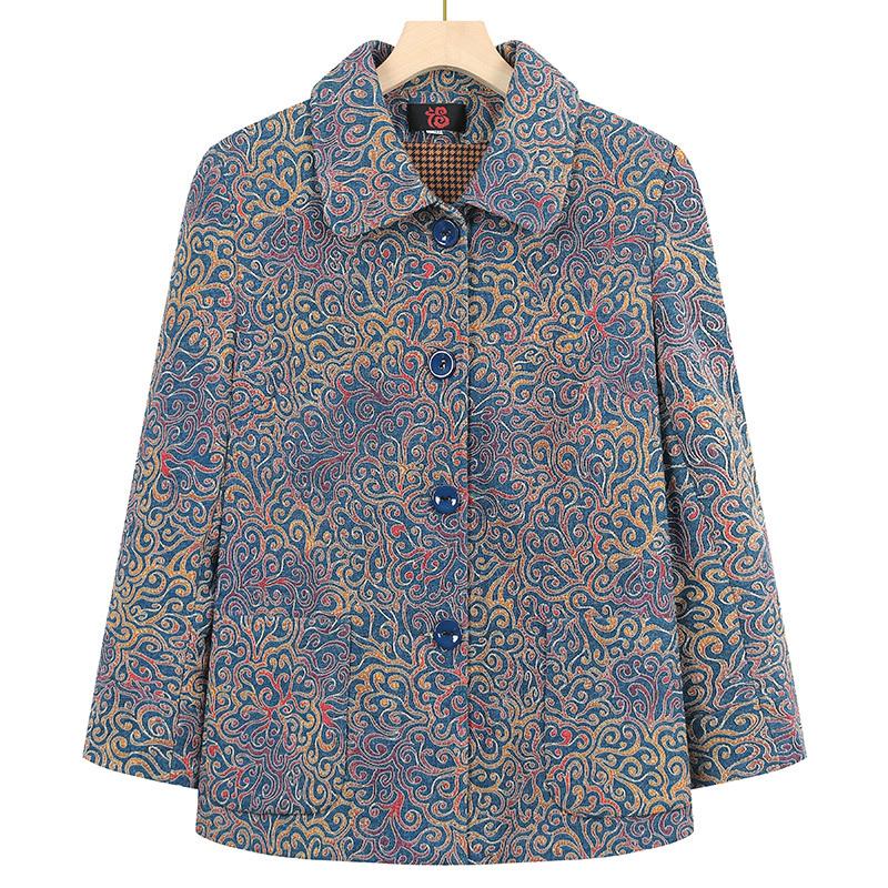 

Women s coat lapel top winter velvet thickened clothes old lady 5XL (145-80kg recommended)