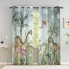 Wald Safari Tiere Verdunkelungsvorhang Cartoon Waldbär Fuchs Hirsch Kinder und Kinder Fenstervorhänge für Schlafzimmer Wohnzimmer
