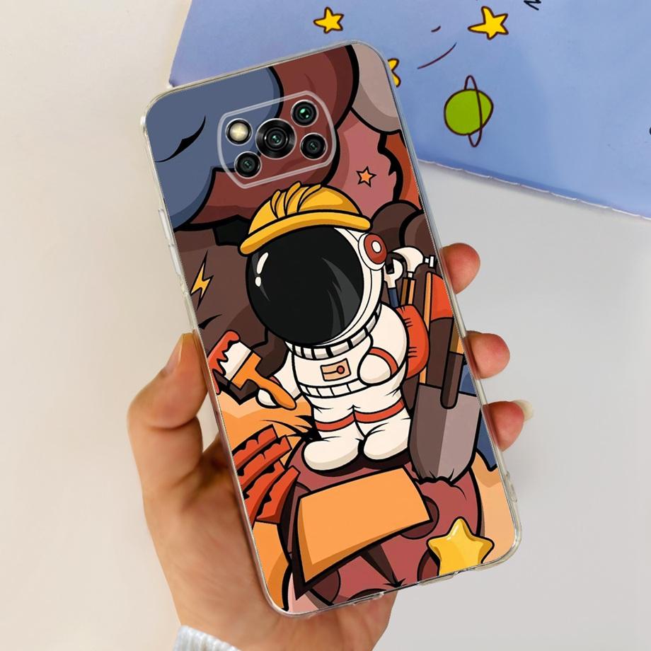 For Xiaomi Poco X3 Pro PocoX3 Case Soft Silicone Clear TPU Capa Fashion Latter Cartoon Cute Pattern For Xiomi Poco X3Pro x 3 Bag