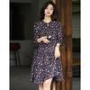 Demana Timeless Bloom 100% Silk Floral Tie-Neck A-Line Dress