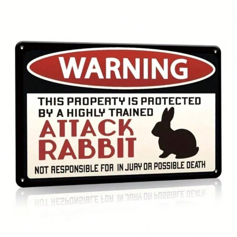 Vintage Metal Tin Sign Rabbit 20x30cm Wall Art Decor for Home Office