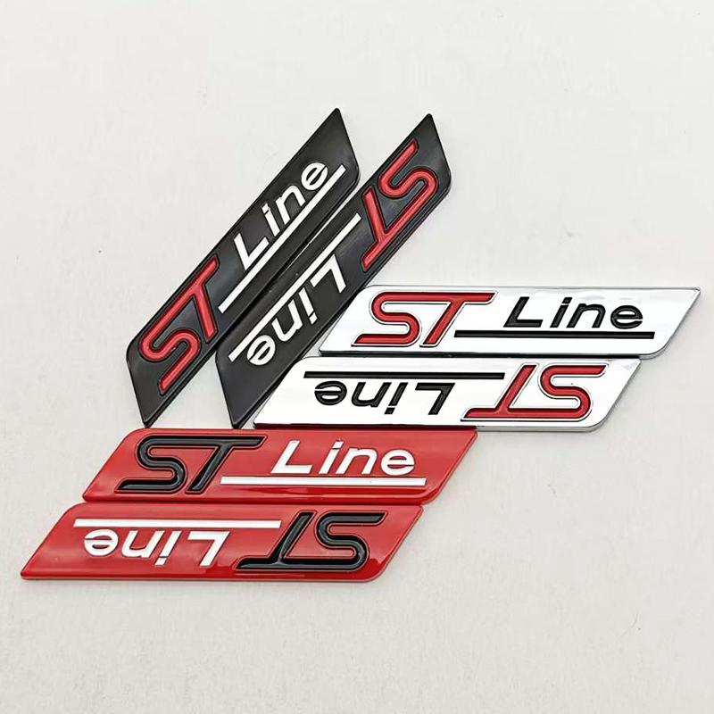 3D ABS Car Styling Logo ST Line Badge Rear Trunk Fender Side Emblem Sticker For Ford STLINE Focus Mondeo Fiesta Kuga Accessories