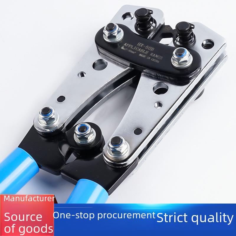Large Copper & Aluminum Crimping Pliers Set with HX-50B Cable Cutter and Wire Stripper.