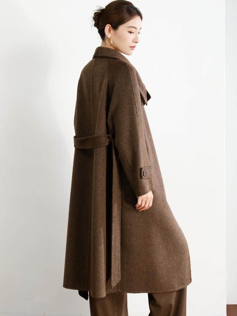 Women's Long Double-Sided Cashmere Over-the-Knee Coat - 2025 High-End Autumn/Winter Collection