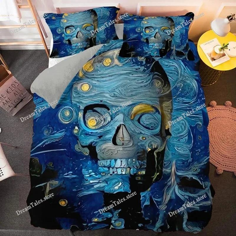 New Skull Bedding Set Single Twin Full Queen King Size Bed Set Adult Kid Bedroom Duvet Cover Sets 3D Print Bed Sheet Set741