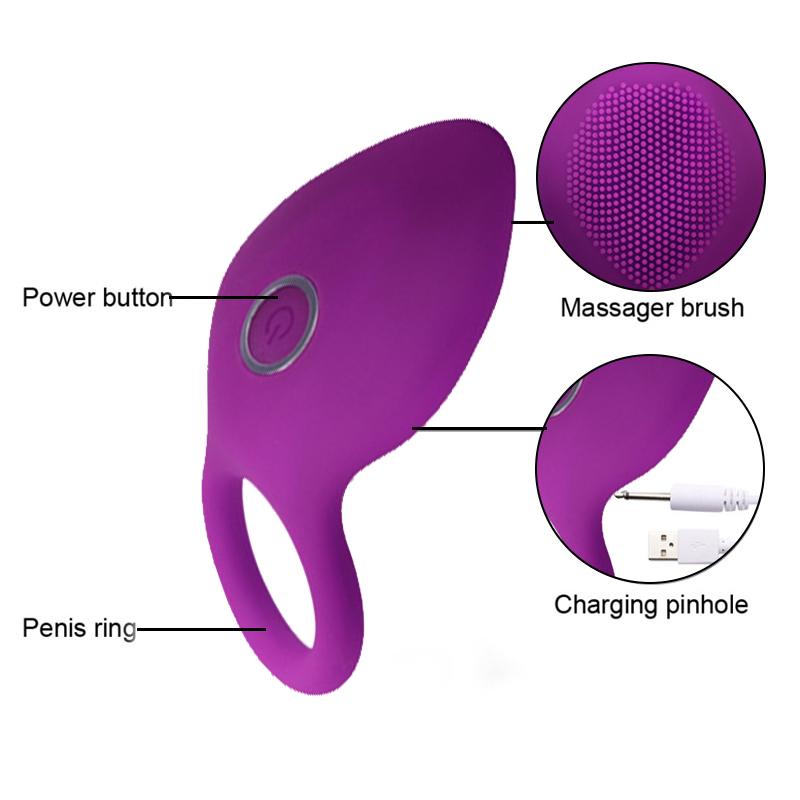 10-Frequenz-Vibrationsstimulation Klitoris-Penisring Retard Langlebiger Penis-Verschlussring-Vibrator
