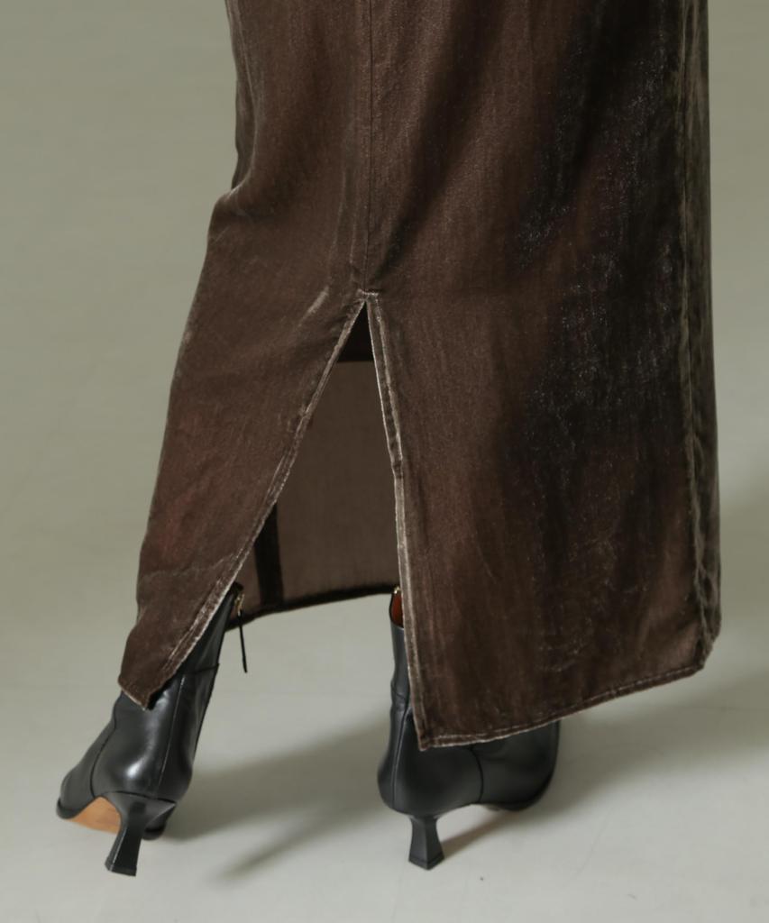 Nano Universe Velour Narrow Size M Greige Women's Skirt, (043), (669-4230331)