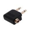 Set of 2pcs Aviation Headphone Adapter 3.5mm Port Aircraft Earphone Socket Conversion Adaptors Portable Converters