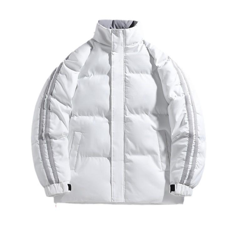 Casual Men's Cotton Jacket Solid Color Loose Winter     Daily Warm