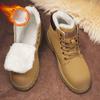 Mode Herrenstiefel Winter Neu Plüsch Warm Schneestiefel Mode Gelb High Top Britischer Stil Knöchel Herrenstiefel Rutschfeste Plateau Arbeitsstiefel