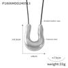 Women's Black Horseshoe Leather Cord Pendant Necklace - Titanium Steel, Fashionable & Versatile