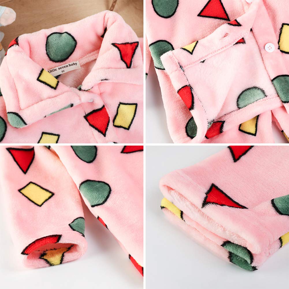 Long Crayon Room Top and Bottom Open Loungewear for Boys and Girls [Mitigo] Pajamas, Sleeves, Shin-chan Style, Cute, Fluffy, Flannel, Warm, Wear,