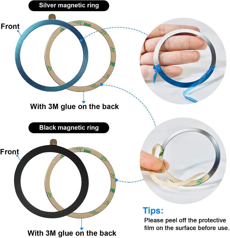 Magsafe Magnetic Plate Ring Metal Sticker Support Wireless Charger Metal Plate Sheet for Magnet Car Holder Universal 1/3/5pcs
