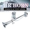 7-Inch Single Trumpet Air Horn Zinc Alloy 12V/24V 128dB Loud Sound for Cars Trucks Boats Complete Kit with Compressor & Mounting Hardware