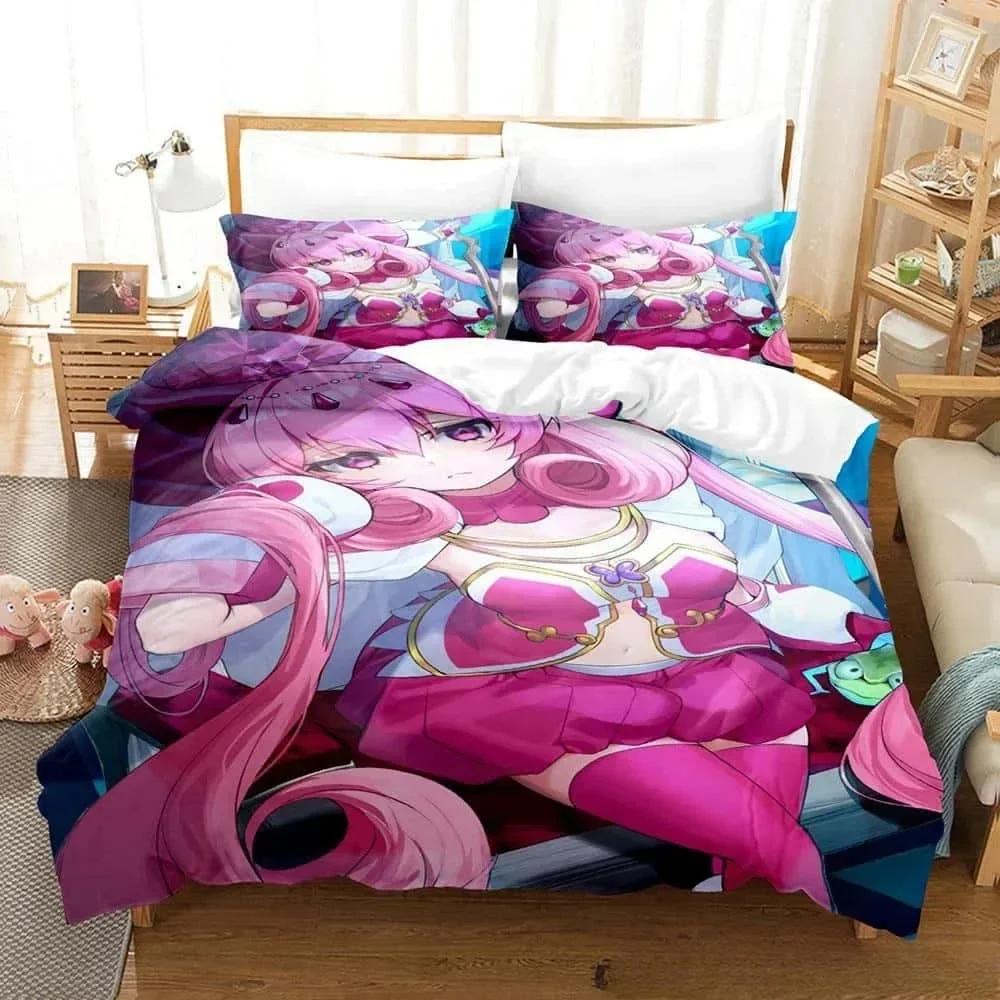 3D Print Anime Pink Girls Neneka Printed Bed Set Duvet Cover Pillowcase Bedding Set Linen Sheet Quilt Cover Full Queen King Size