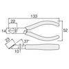 HOZAN Diagonal Nippers with Angled Ideal for Cutting Copper 133mm Long N-4-125 Sharp, Blades, Wire,