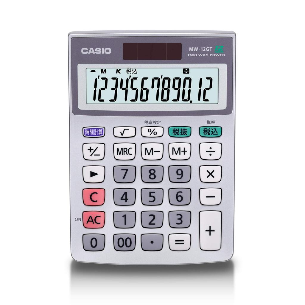 Casio Green Purchasing Law Compliant Mini Just Eco Mark Certified MW-12GT-N Calculator, 12-Digit, Type,