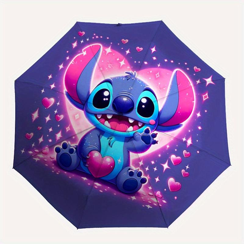 

1pc Stitch Automatic Folding Umbrella, 8-Rib Portable & Foldable Design, All-Season Use, Highqualityy0722082