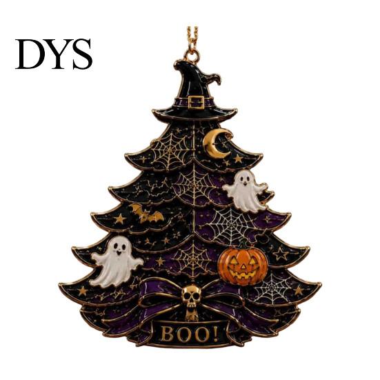 Holiday Tree Hanging Pendants Halloween Acrylic Ornament, Pumpkin Ghost Skull Seasonal Small Gifts for Kids Decor, Spooky Pendant Party Home, Festive