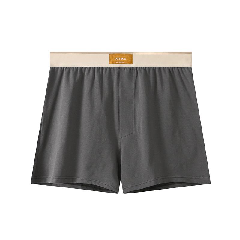 Men's Pure Cotton Boxer Briefs - Comfortable, Breathable, Skin-Friendly Solid Colors, Trendy Home Pajama Pants