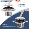 Insect-proof Bathtub Drain Stopper Pop Up Water Bouncing Core Wash Basin Drain Filter  Shower