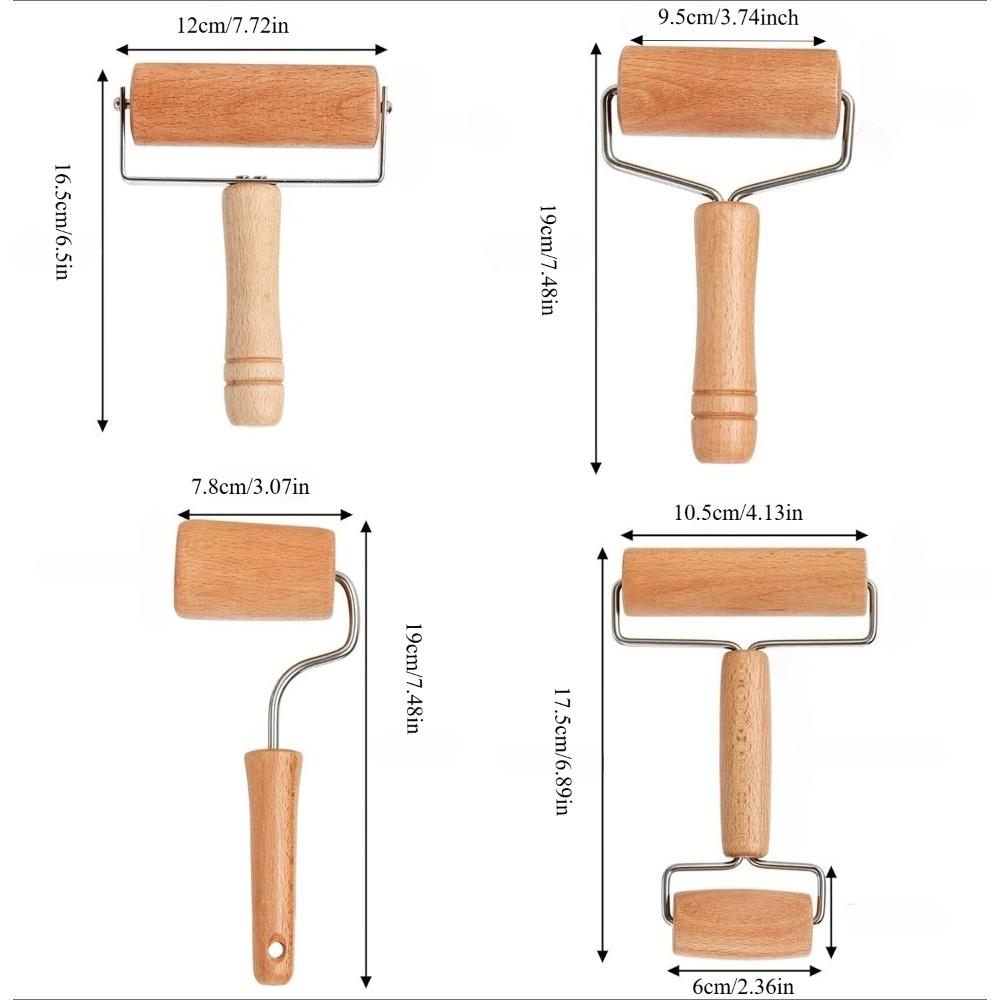 1Pc Wooden Rolling Pin Handheld Pastry Roller for Baking Pizza and Dumplings Solid Wood Dough Roller Convenient Kitchen Utensils