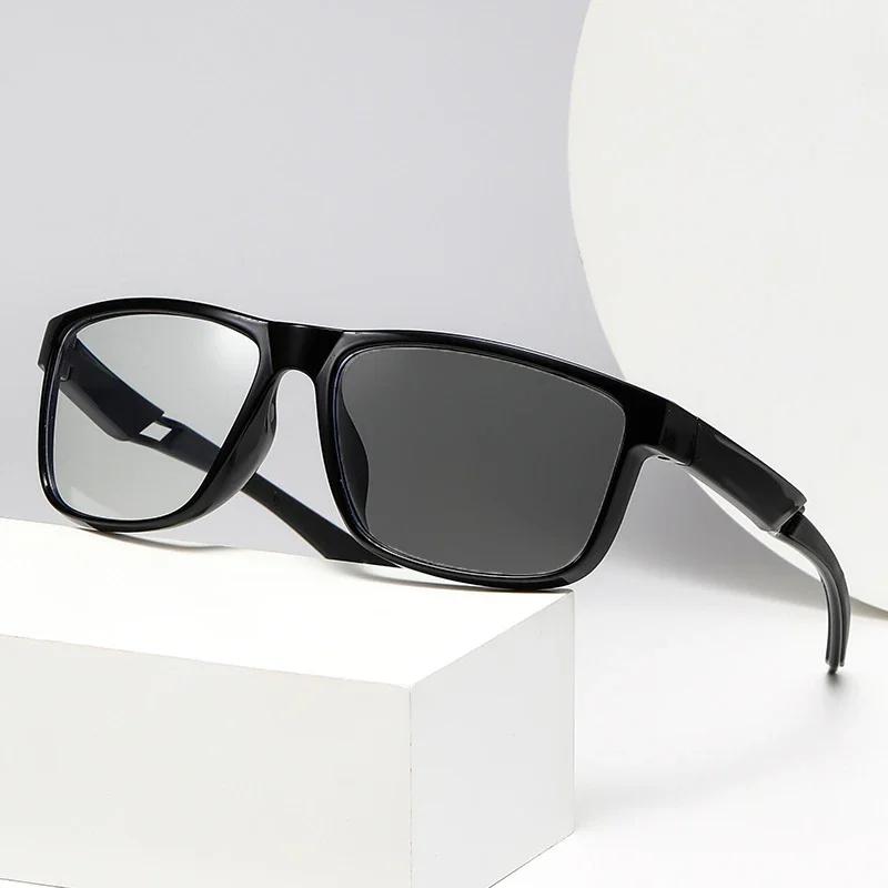 Light Sensitive Color Changing Outdoor Sports Reading Glasses Dual-purpose Square Presbyopia for Near Far Use