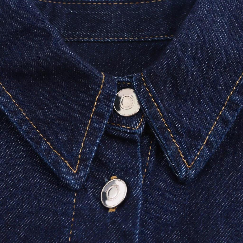 2024 Fall European & American Women’s Casual Denim Shirt and Tie-Waist Pants Set