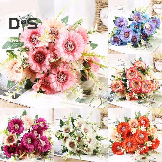 1 Bouquet 7 Heads Artificial Plant Looking Faux Silk Flower Table Centerpieces Simulation Flower Wedding Decor