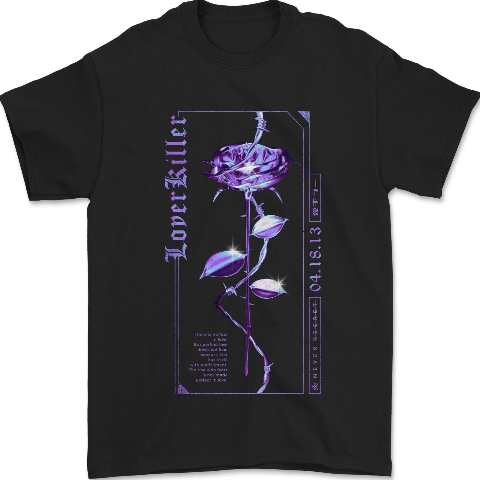 Lover Killer Rose Gothic Goth Mens T-Shirt 100% Cotton 2XL