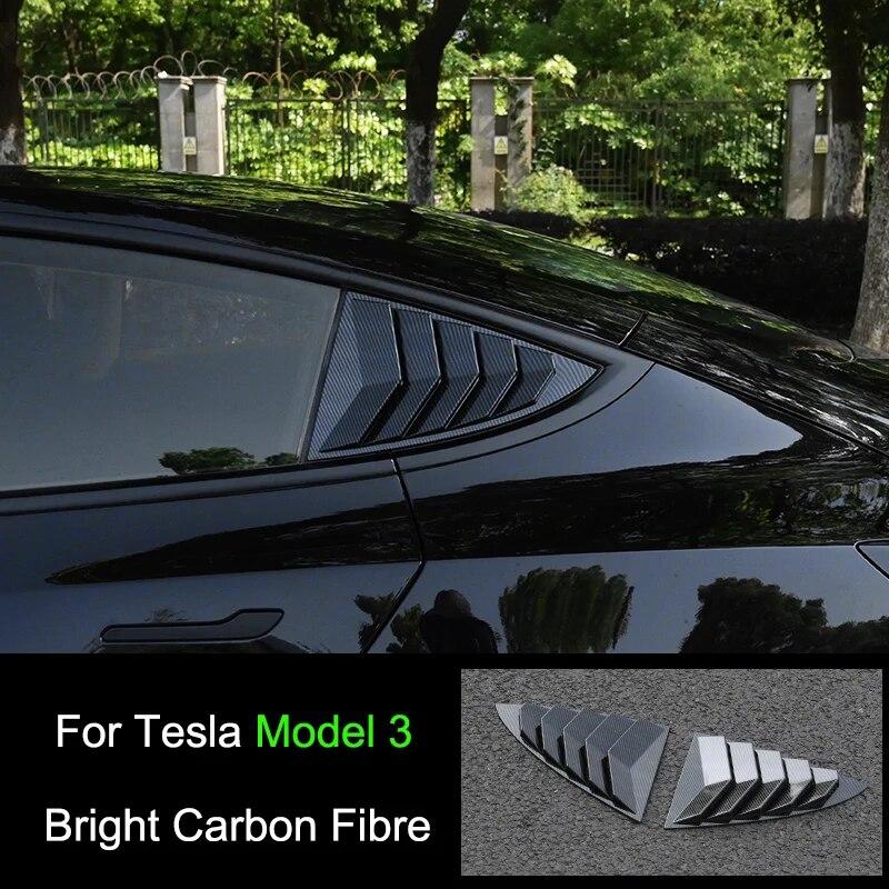 2 buc. Obloane triunghiulare din spate pentru mașină Parasolar triunghiular modificat pentru Tesla Model 3/Y Patch obturator pentru geam din spate ABS Shark Gill