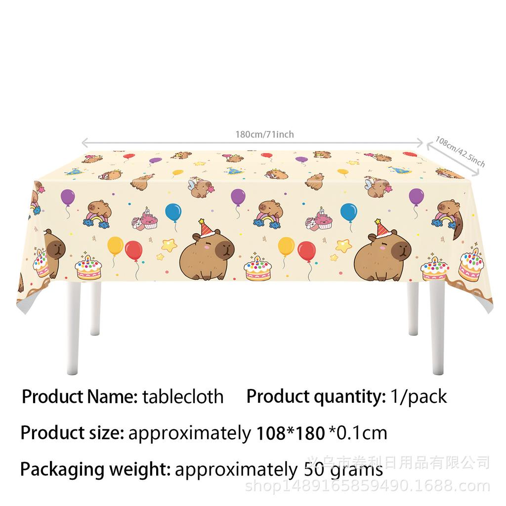 Kapibara Party Supplies Birthday Party Decorations Arrangements Props Paper Plates Paper Cups Tablecloths Paper Towels Banners