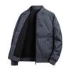 Herren Baumwollmantel Einfarbig Stehkragen Langarm Lässiger Baseballstil Mantel mit Taschen Winter Verdickt Warm Oberbekleidung