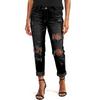 Ladies' Color Loose Casual Ripped Casual Jeans