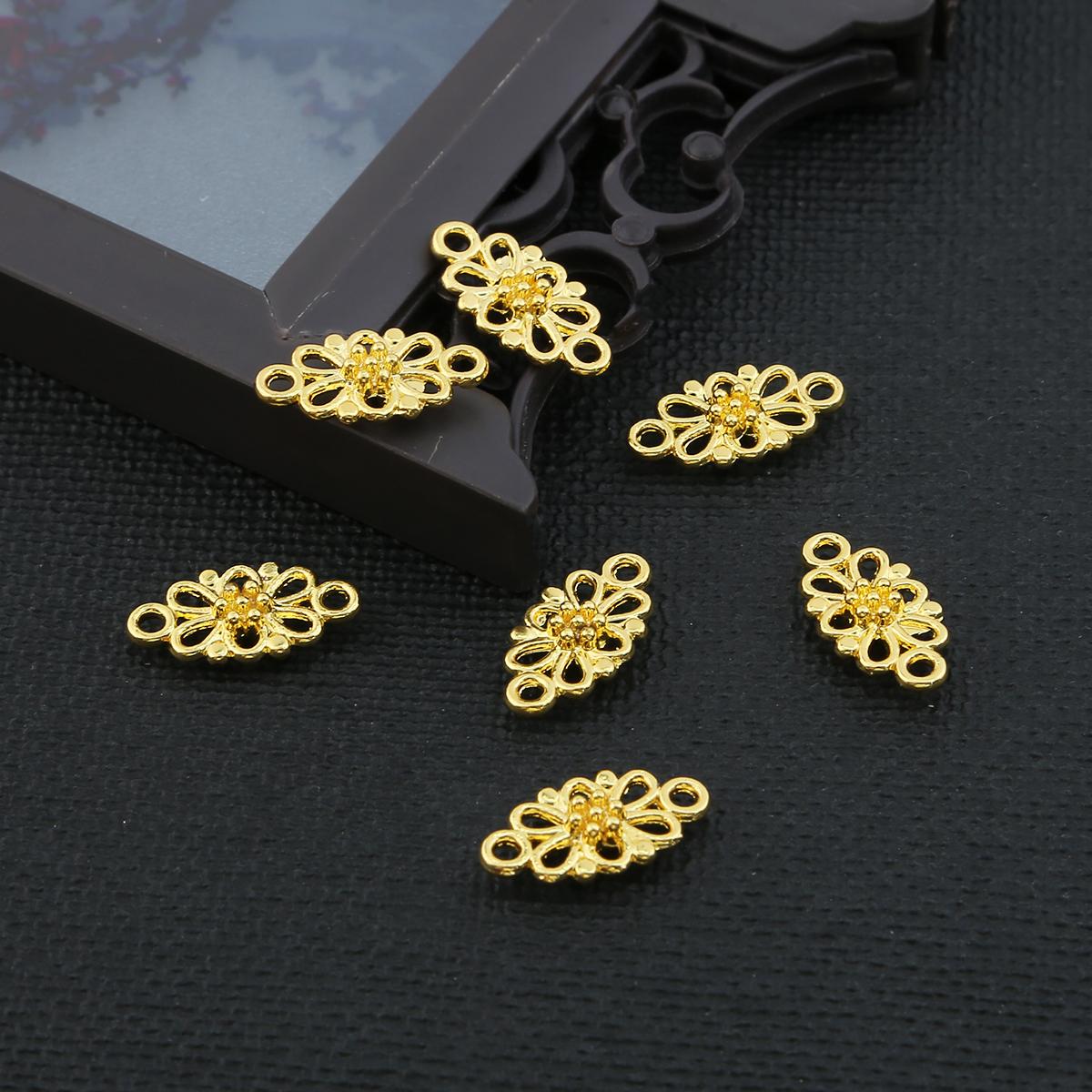 

10 шт. Китайські антикварні аксесуари Сплав Multiholes Connection Slice для виготовлення ювелірних виробів DIY Палички для волосся Шарм Декорація 8*16mm срібний