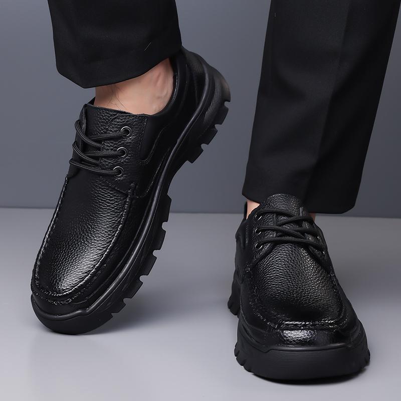 Fashion2024 New Leather Men Driving Shoes CasualLace-Up Business Shoes Breathable All-match Men Flats Fashion Moccasins Walking Shoes
