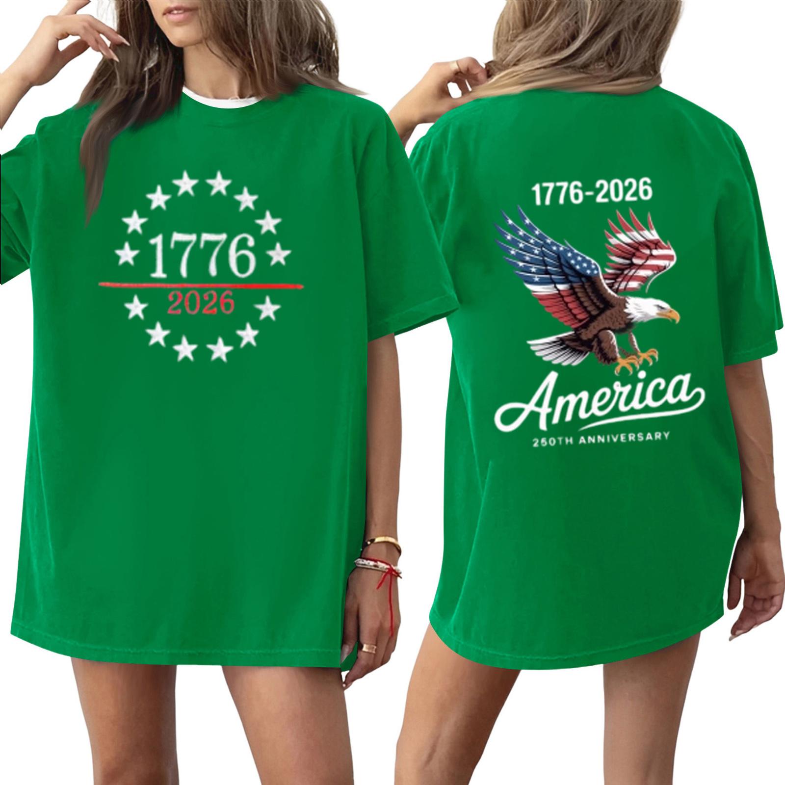 Women s Casual Printed Round Neck Pullover Short Sleeve Top L